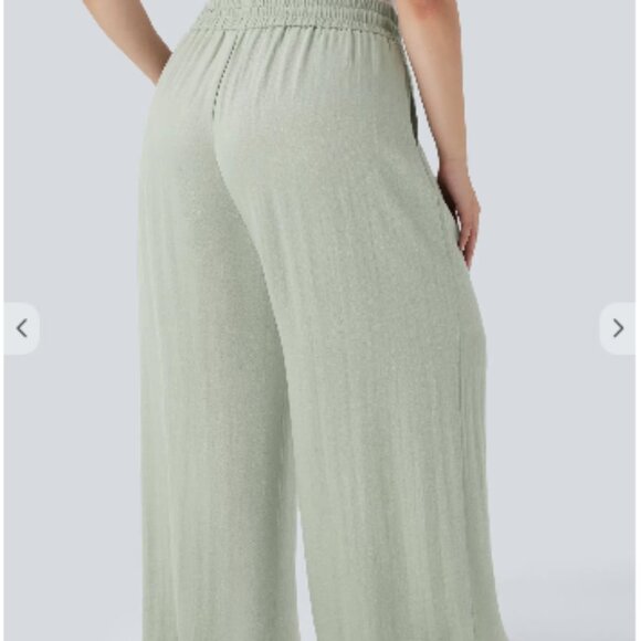 Halara High Waisted Drawstring Wide Leg Pants w Pockets - 2X (20/22) - Picture 4 of 5